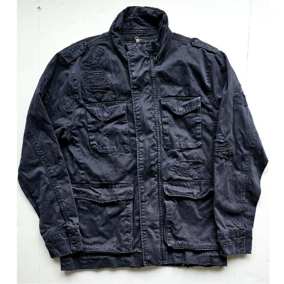 Jordan Craig Legacy Edition Jacket, Denim Distressed Jean, Streetwear, Mens Sz M - Picture 1 of 7